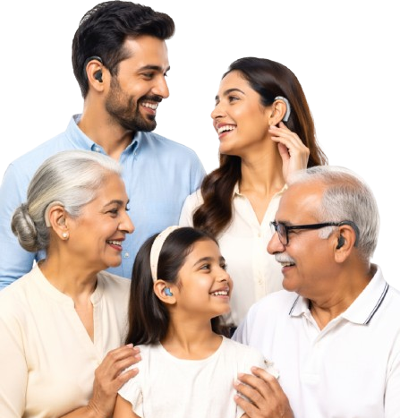 Audiologist performing hearing test on patient with modern audiometry equipment