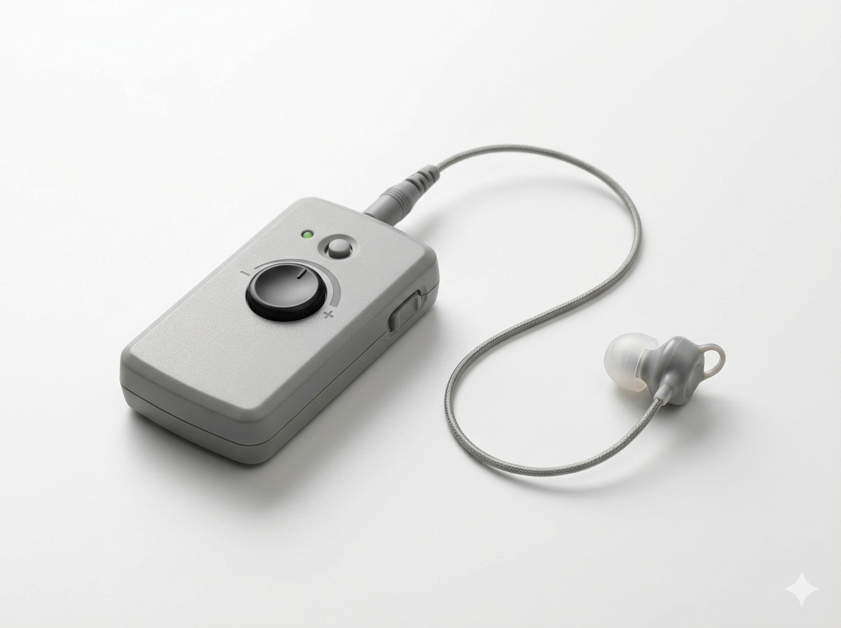 Pocket model body-worn hearing aid